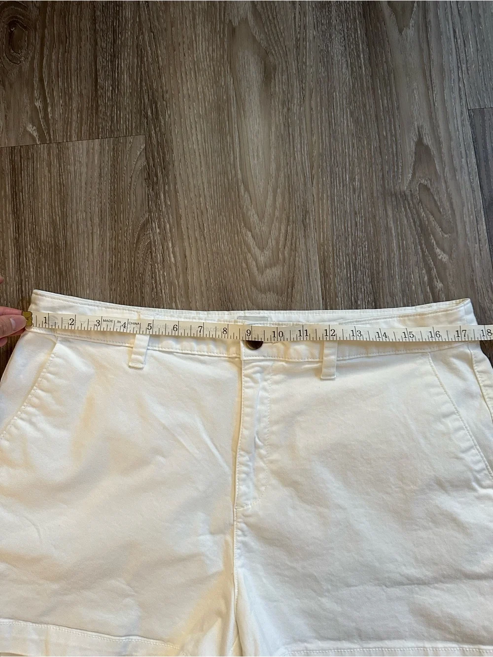 a new day Cream High-Rise Cotton Bermuda Shorts